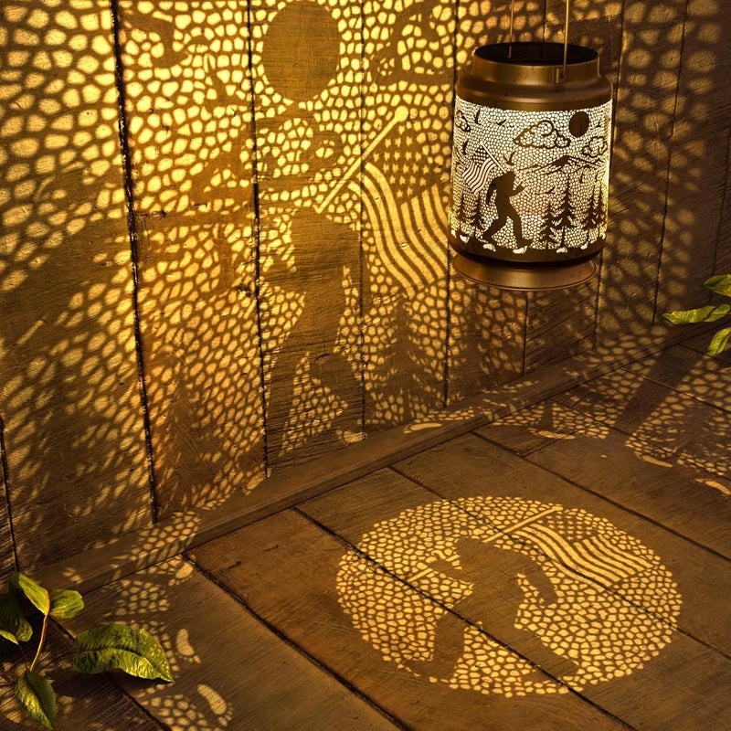Miggley Bigfoot Solar Lantern for Garden Outdoor Decor – Hanging Metal Light Decoration for Patio, Yard, Lawn, Pathway, Backyard – Sasquatch Gift for Mom, Women, Grandma - Image 2